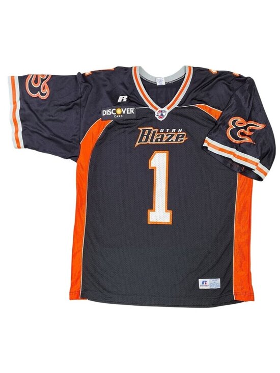 Russell Athletic Other - Vintage Utah Blaze Arena Football Jersey Russell XL Black Orange Discover Card